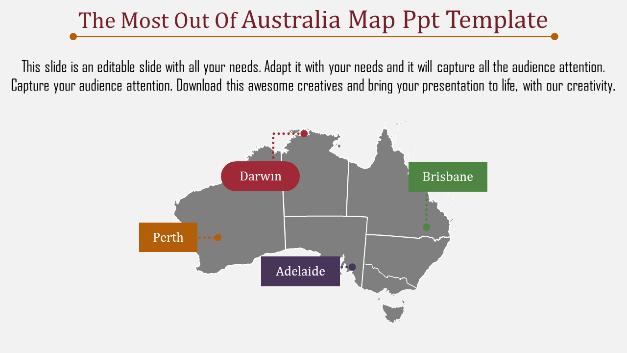 Get Australia Map PPT Template and Google Slides Themes